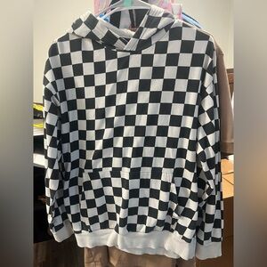 H&M Black and White Checkered Kids Hoodie